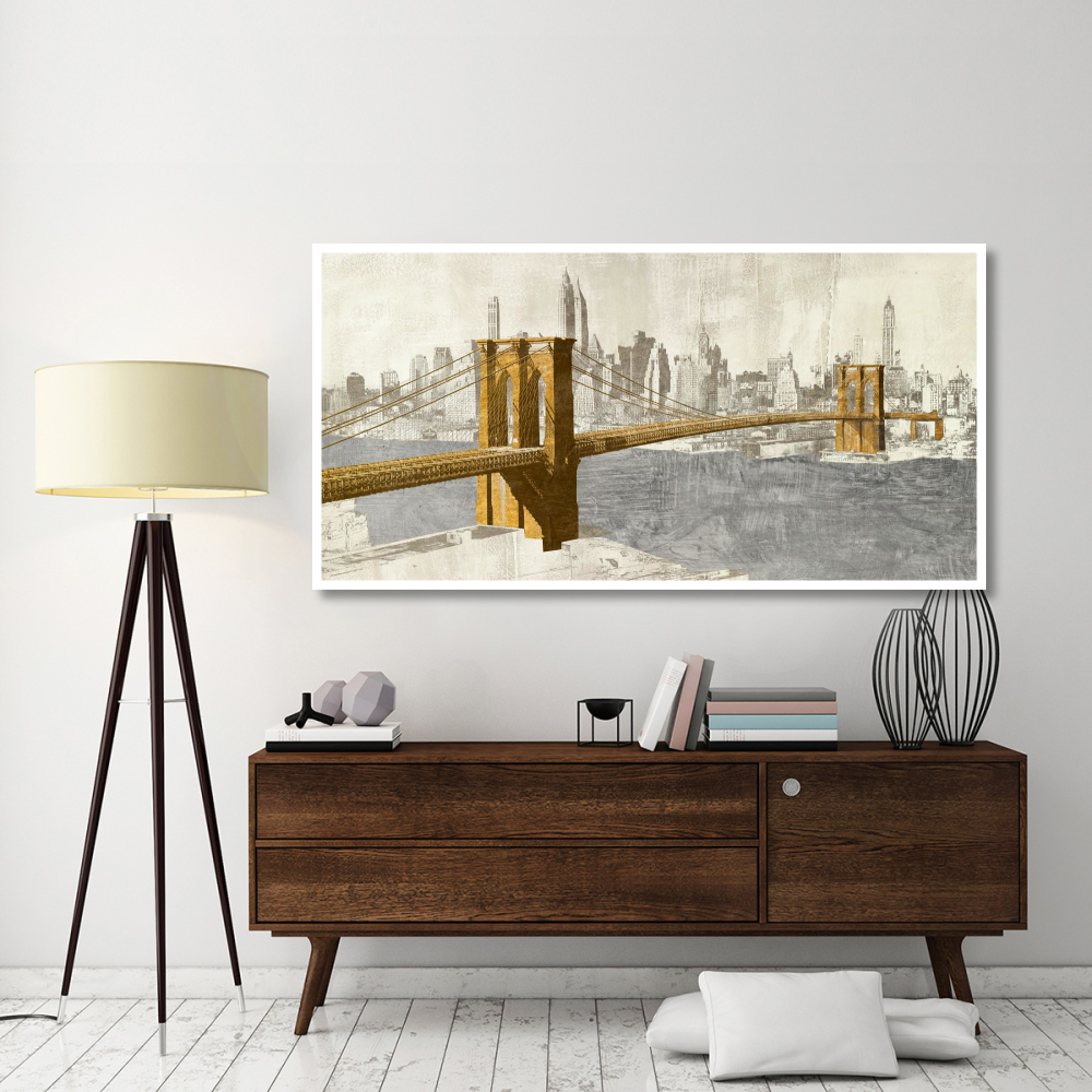 Gilded Brooklyn Bridge-Paper Art-74&quotx38"
