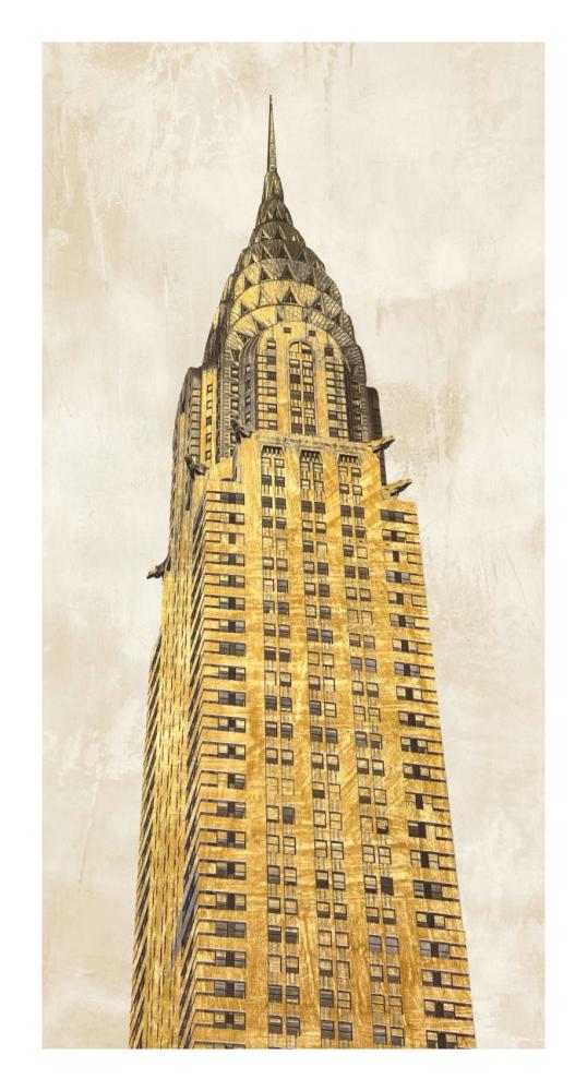 Gilded Skyscraper I-Paper Art-14"x26"