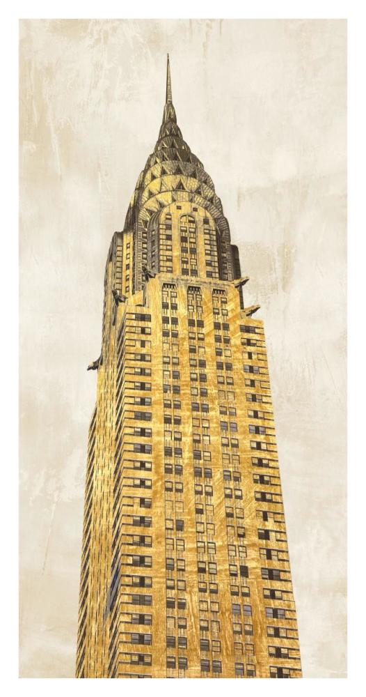 Gilded Skyscraper I-Paper Art-20"x38"