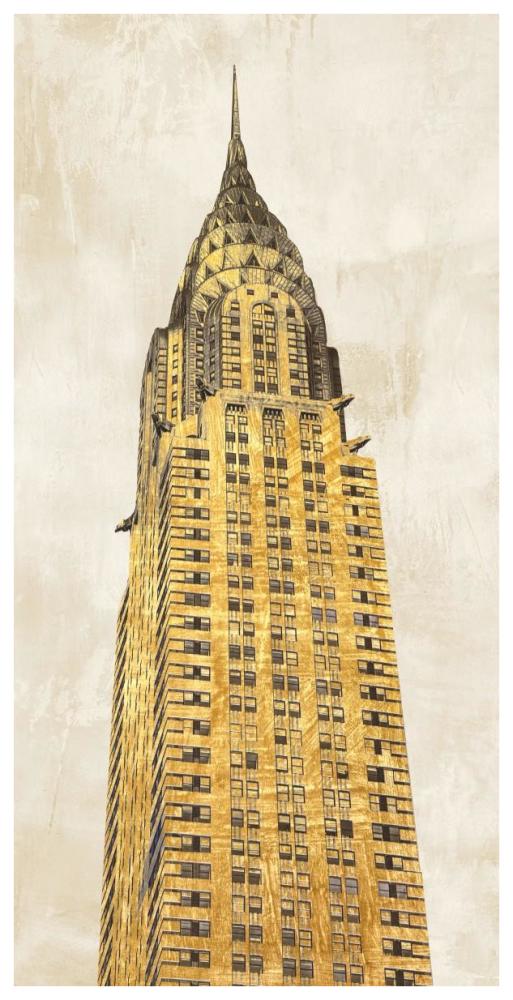 Gilded Skyscraper I-Paper Art-38"x74"