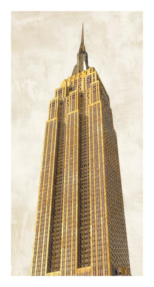 Gilded Skyscraper II-Paper Art-14"x26"