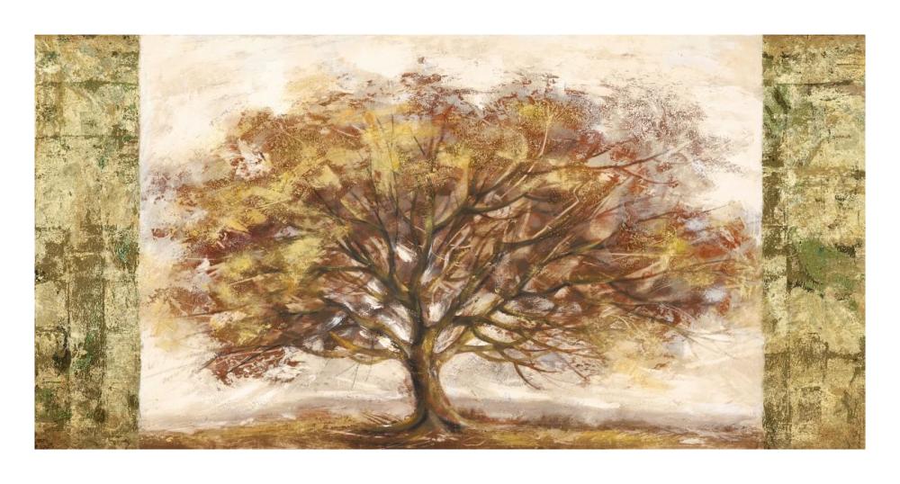 Golden Tree Panel-Paper Art-26"x14"