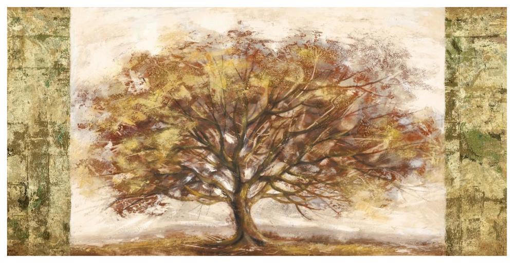 Golden Tree Panel-Paper Art-74"x38"