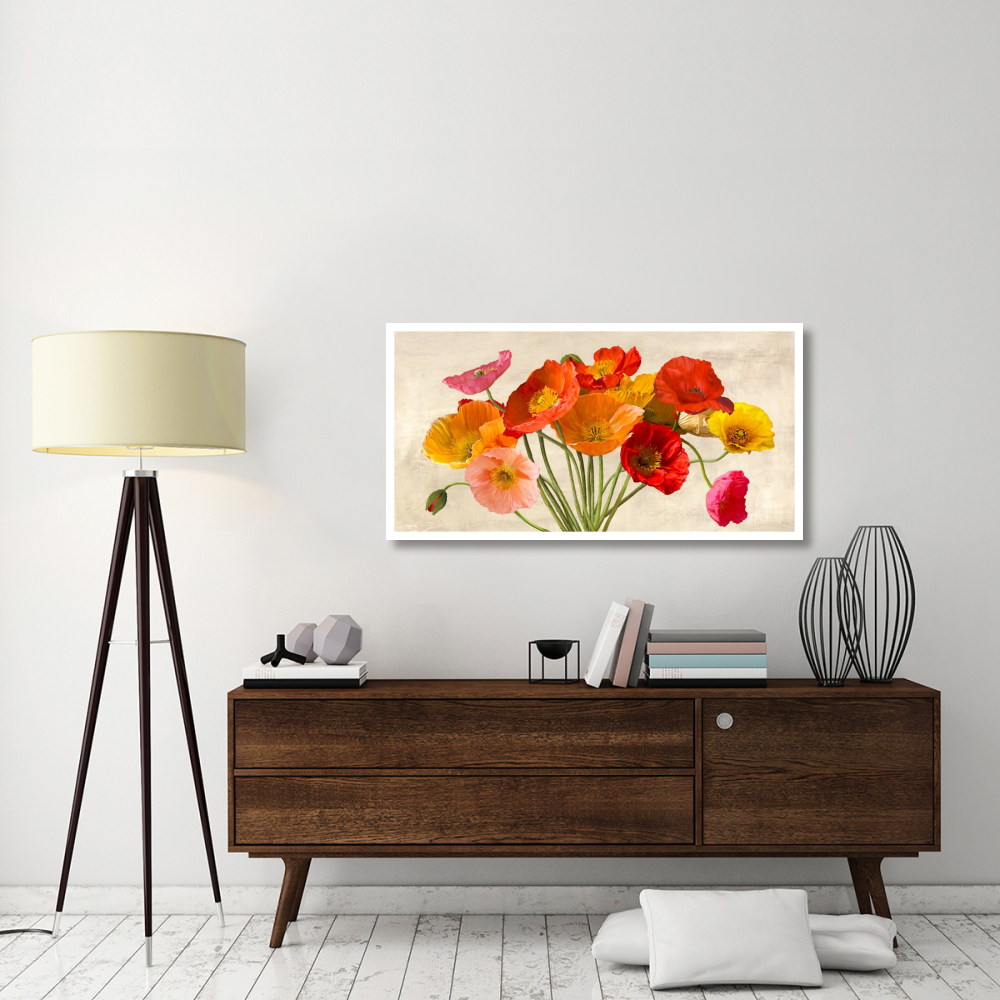 Poppies in Spring-Paper Art-50&quotx26"