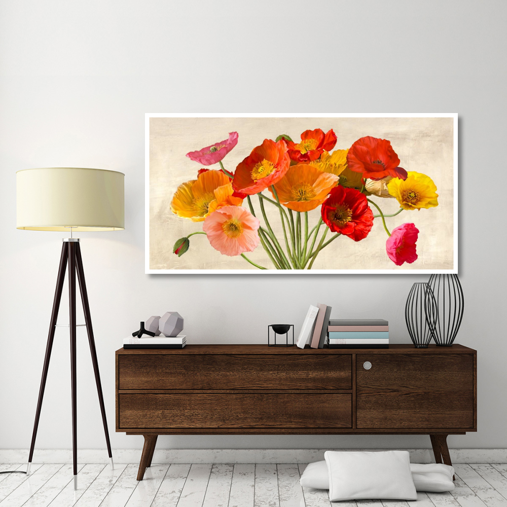 Poppies in Spring-Paper Art-74&quotx38"