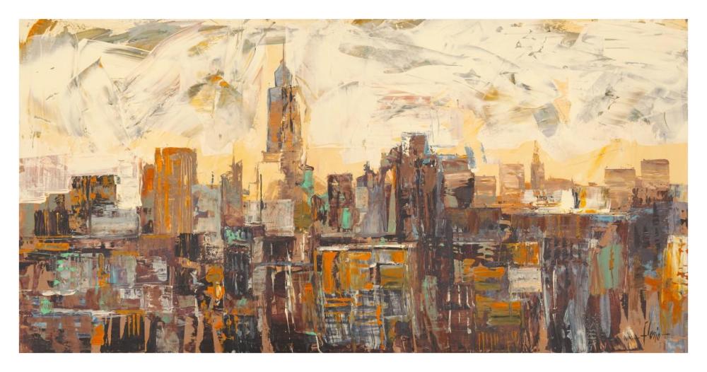 Mattino a New York-Paper Art-38"x20"