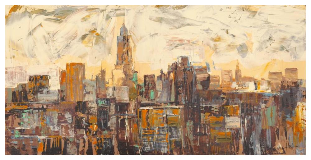 Mattino a New York-Paper Art-62"x32"