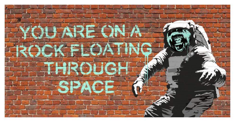 Floating Through Space-Paper Art-50"x26"
