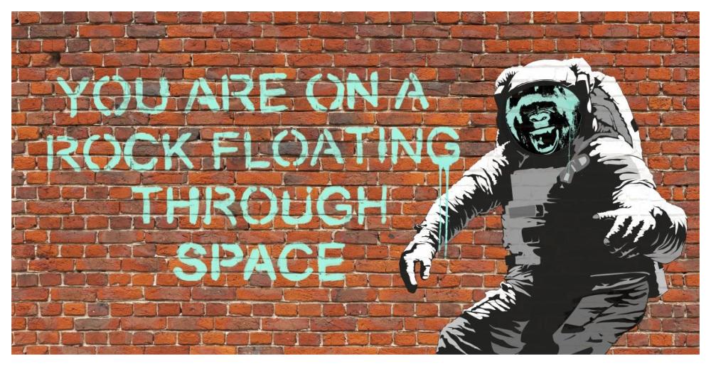 Floating Through Space-Paper Art-62"x32"