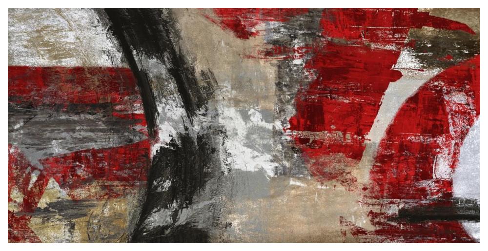 Red Tornado-Paper Art-62"x32"