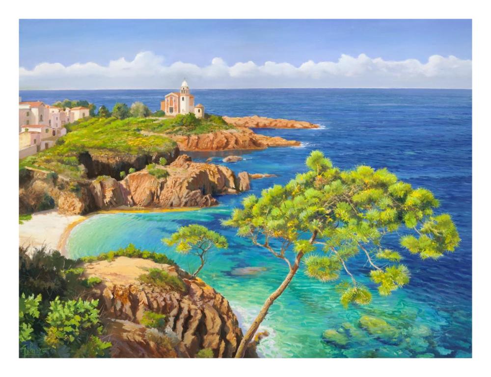 Costa del Mediterraneo-Paper Art-26"x20"