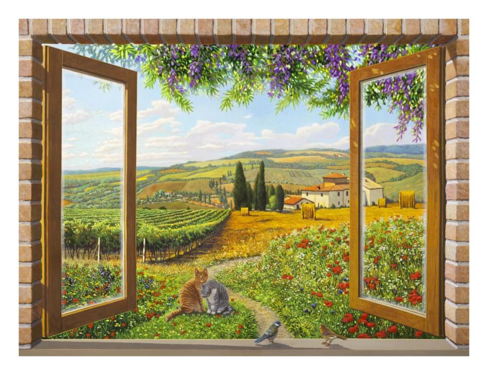 Finestra sulla campagna-Paper Art-26"x20"