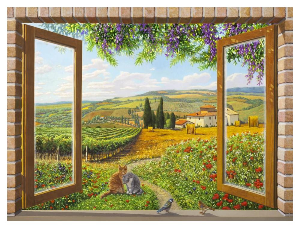Finestra sulla campagna-Paper Art-42"x32"