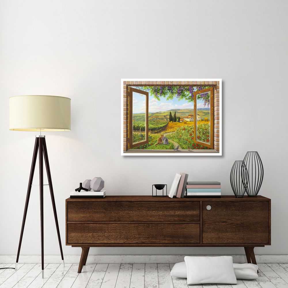 Finestra sulla campagna-Paper Art-42&quotx32"