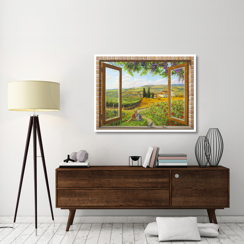 Finestra sulla campagna-Paper Art-50&quotx38"