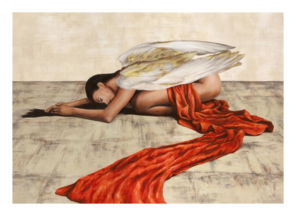 Reclined Angel-Paper Art-24"x17.62"