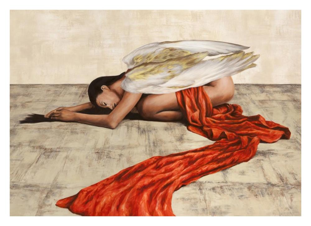 Reclined Angel-Paper Art-32"x23.3"