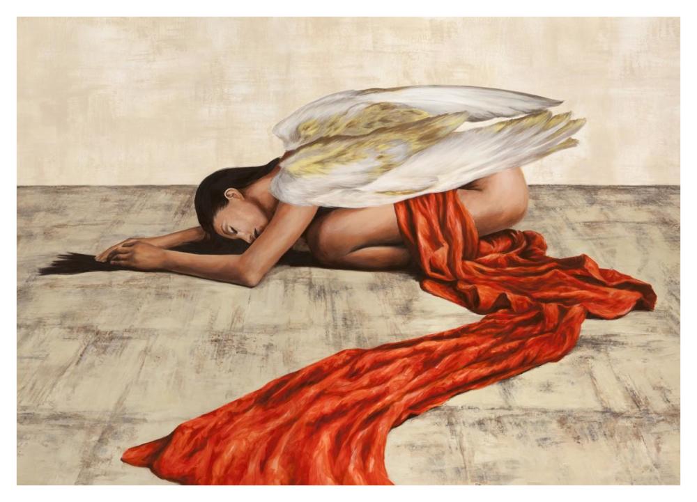 Reclined Angel-Paper Art-42"x30.4"