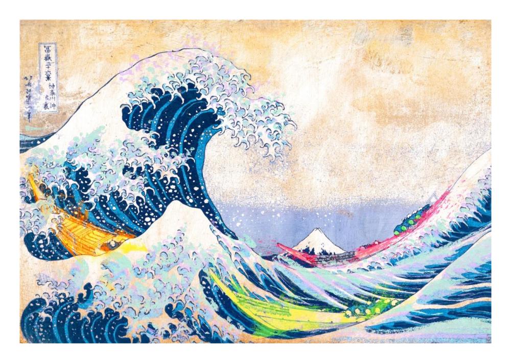Hokusai's Wave 2.0-Paper Art-26"x18"