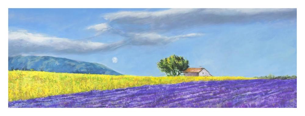 Campi di Lavanda-Paper Art-38"x14"