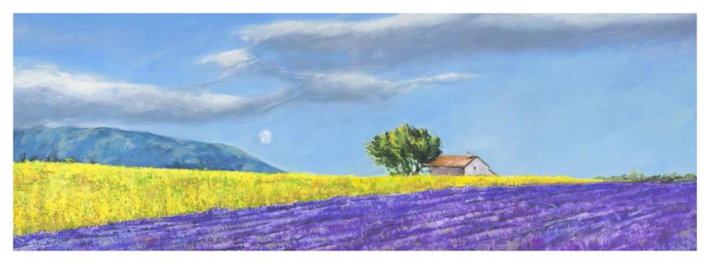Campi di Lavanda-Paper Art-56"x20"