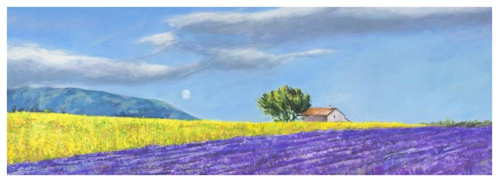 Campi di Lavanda-Paper Art-74"x26"