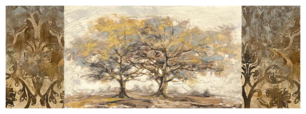 Golden trees-Paper Art-56"x20"