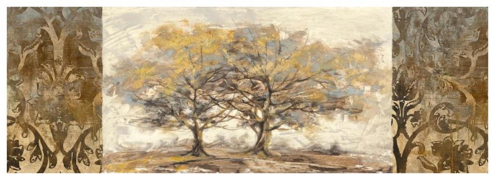Golden trees-Paper Art-74"x26"