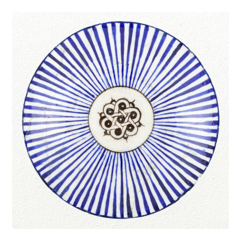Blue Striped Bowl-Paper Art-20"x20"
