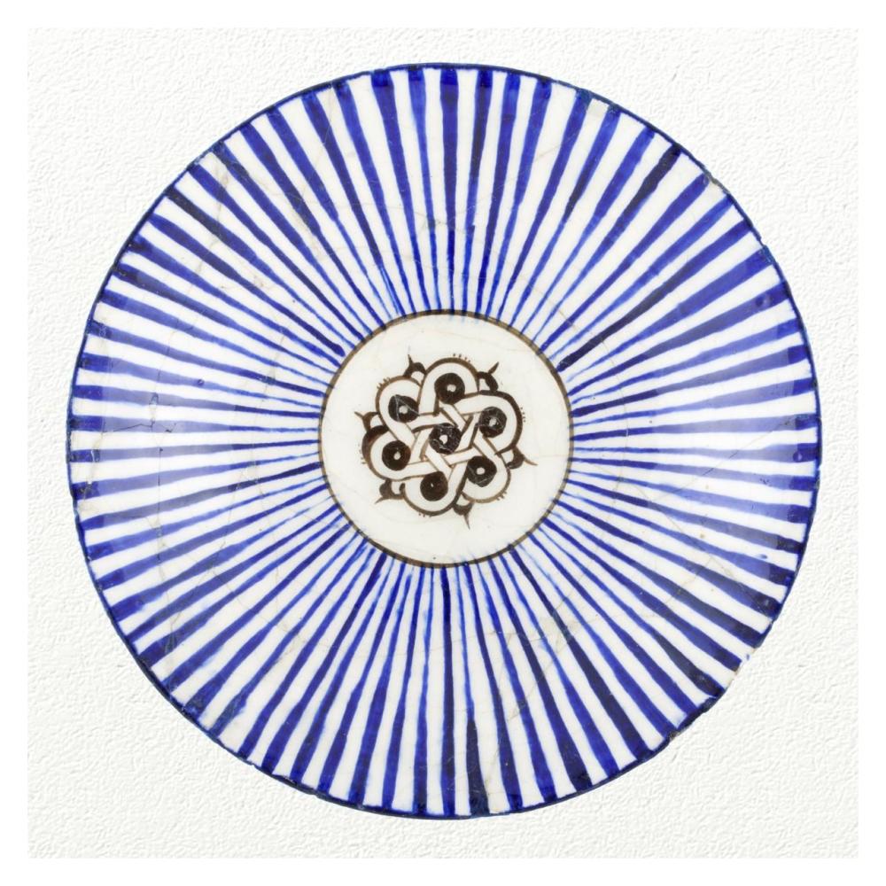 Blue Striped Bowl-Paper Art-32"x32"