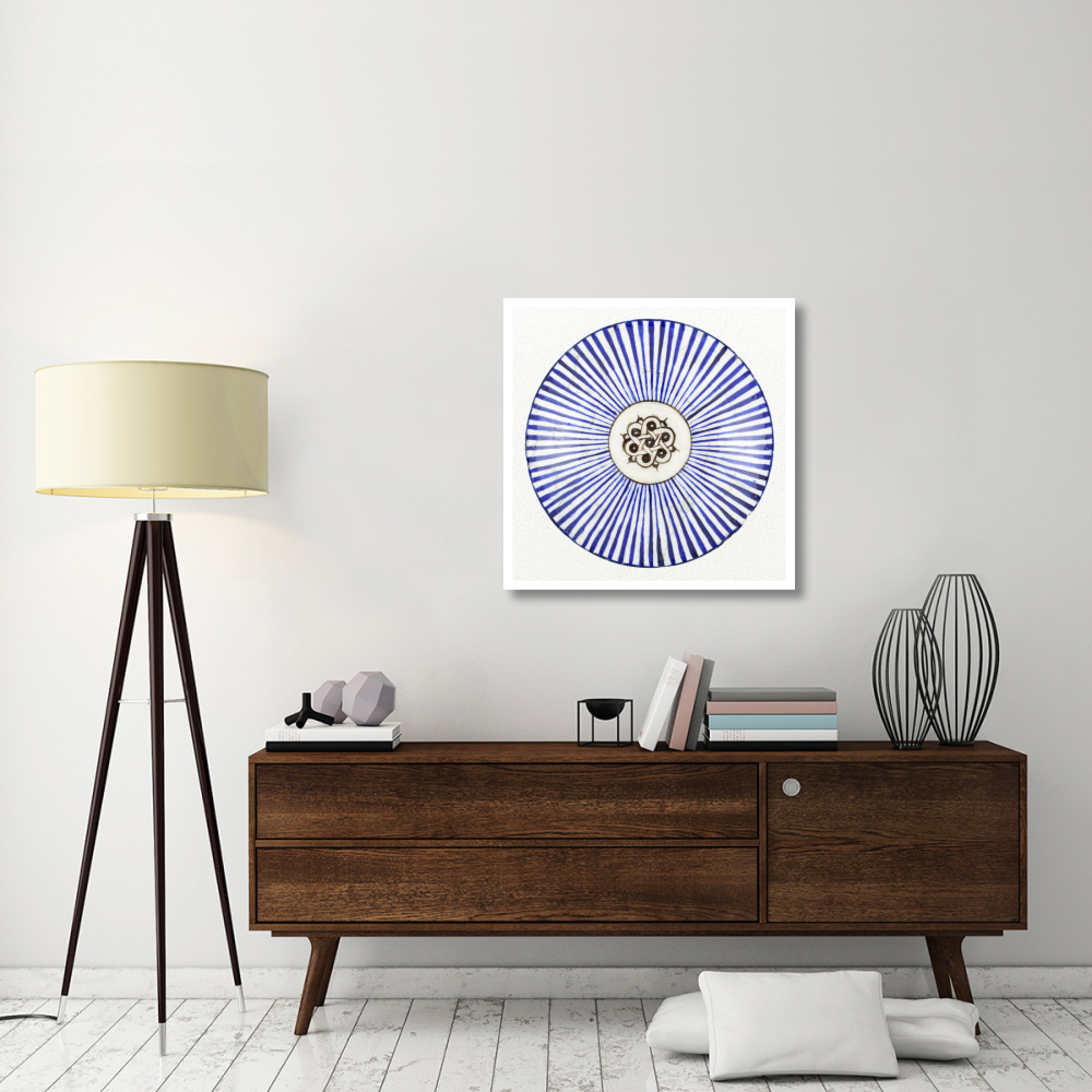 Blue Striped Bowl-Paper Art-32&quotx32"