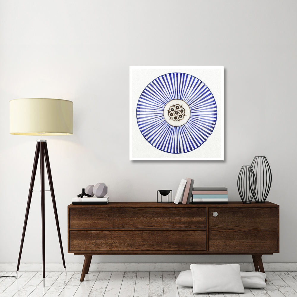 Blue Striped Bowl-Paper Art-38&quotx38"