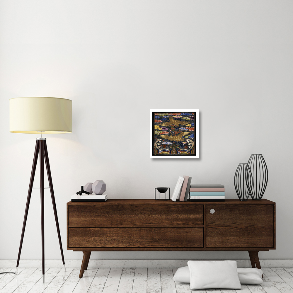 Pair of Badges (Hyungbae) of the Upper Civil Rank with Two Cranes-Paper Art-20&quotx20"