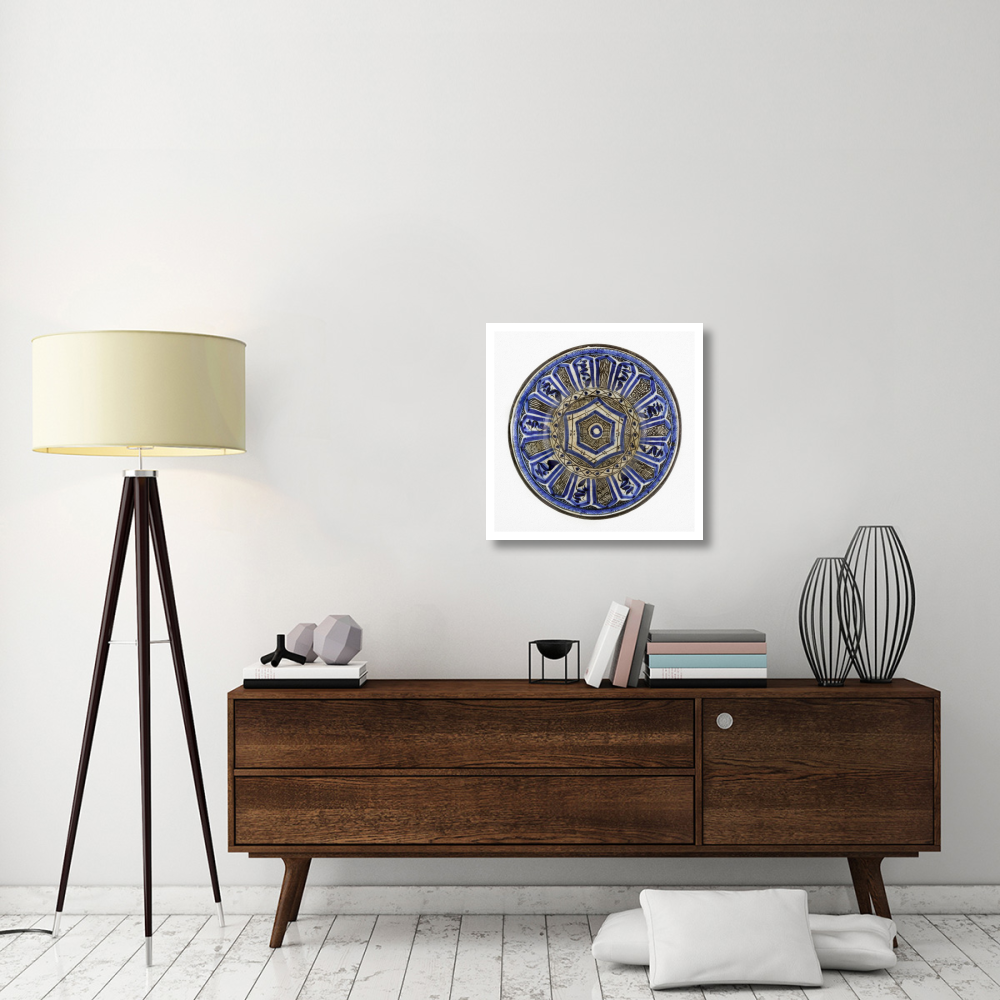 Blue and Black Painted Bowl-Paper Art-26&quotx26"