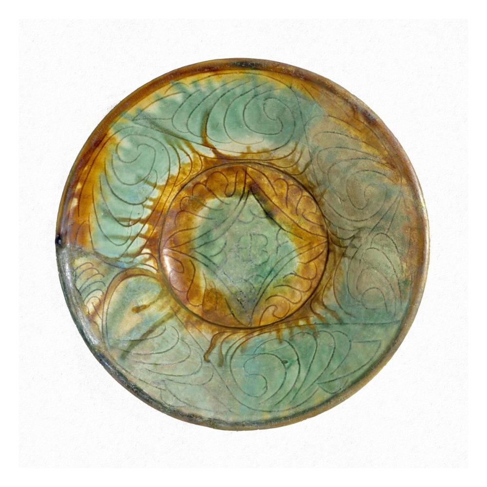 Green and Brown Bowl-Paper Art-26"x26"