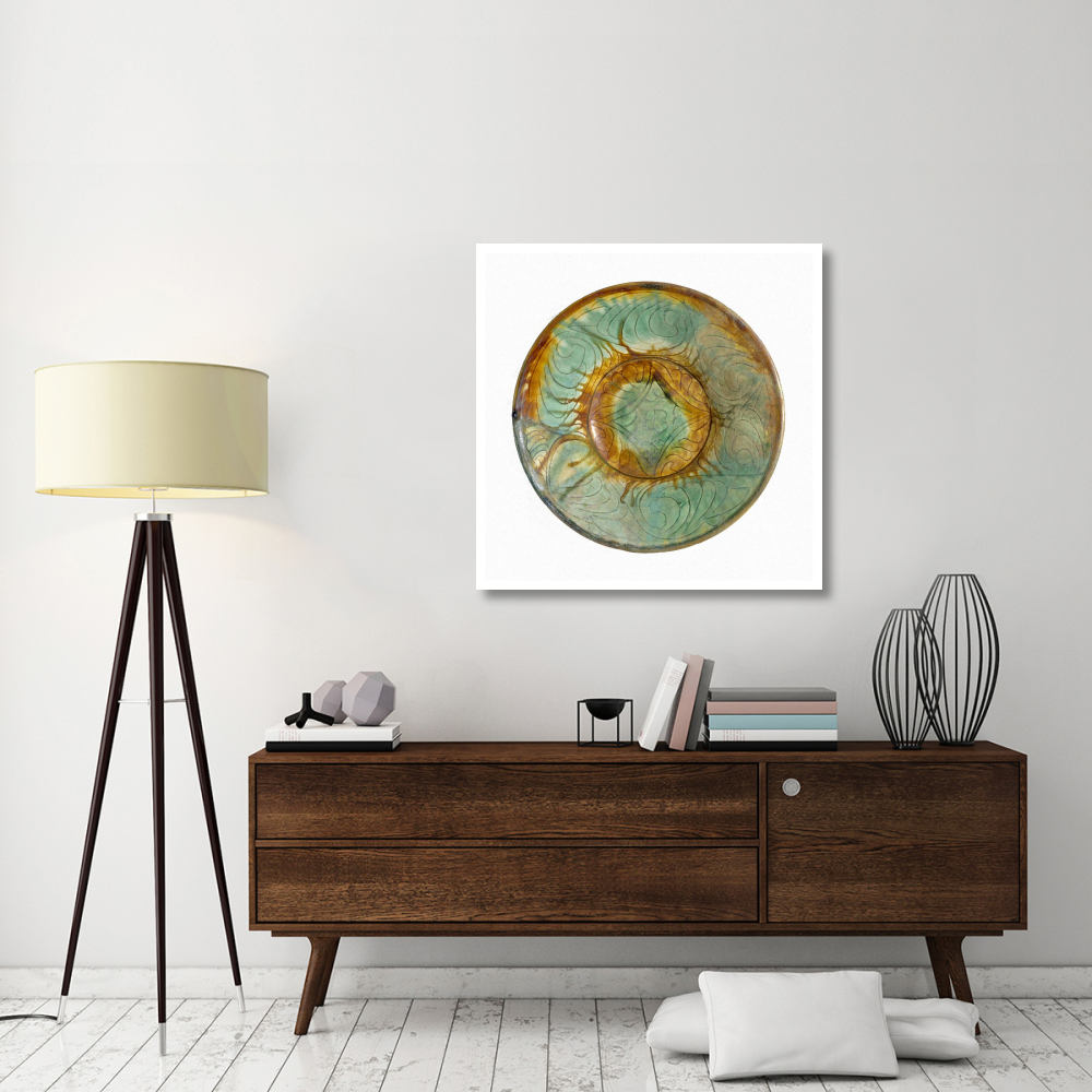 Green and Brown Bowl-Paper Art-38&quotx38"