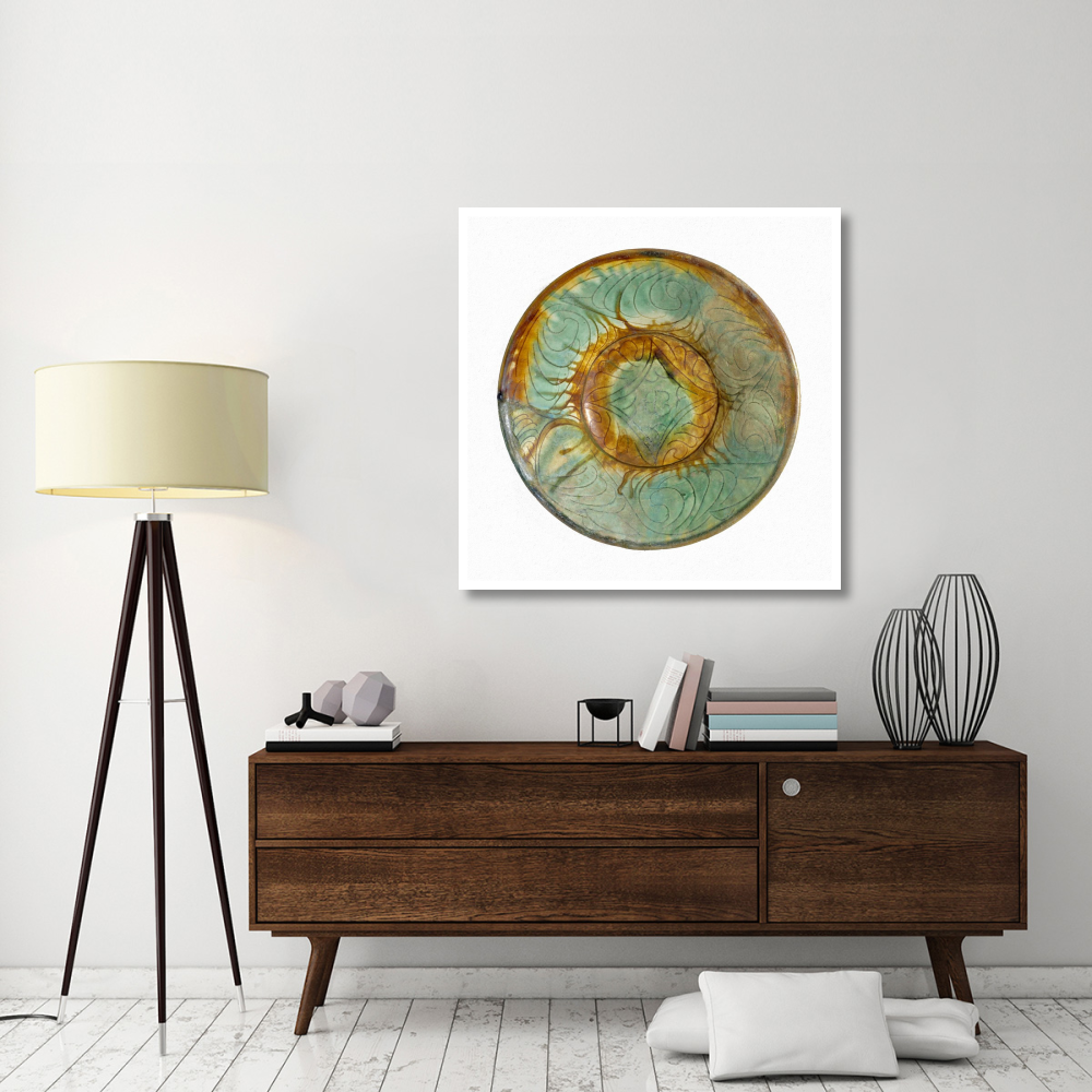 Green and Brown Bowl-Paper Art-42&quotx42"
