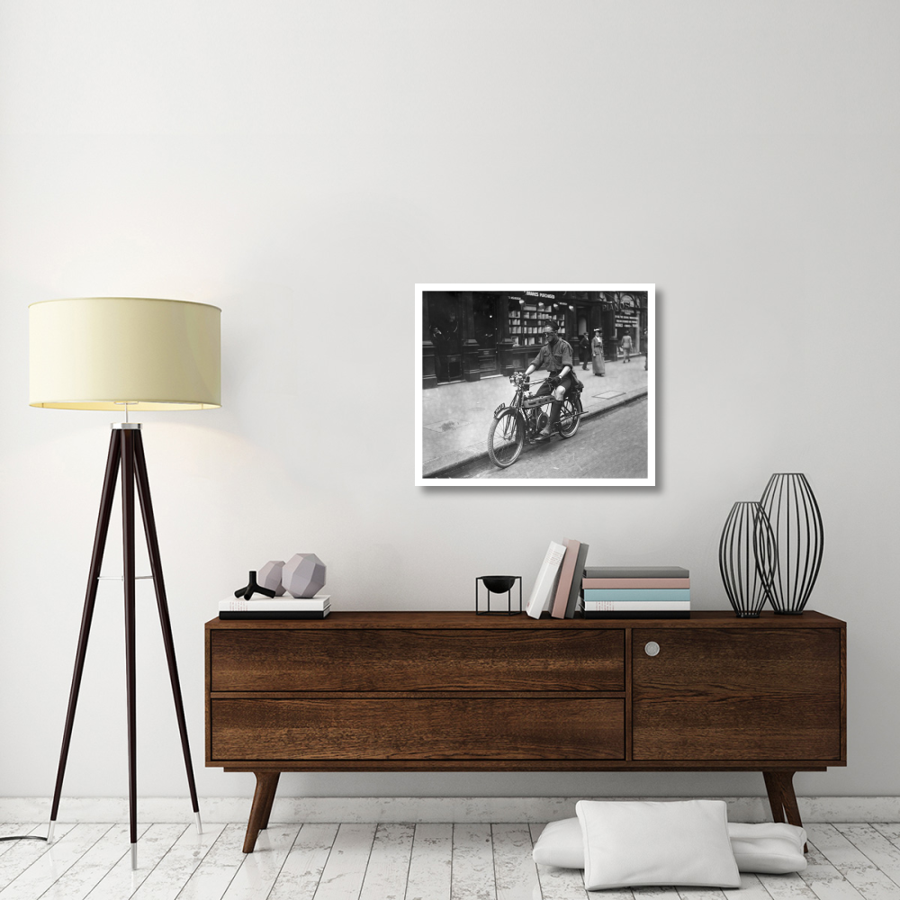 Boy Riding American Bike-Paper Art-32&quotx26.9"