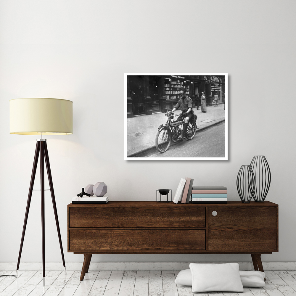 Boy Riding American Bike-Paper Art-42&quotx35.2"