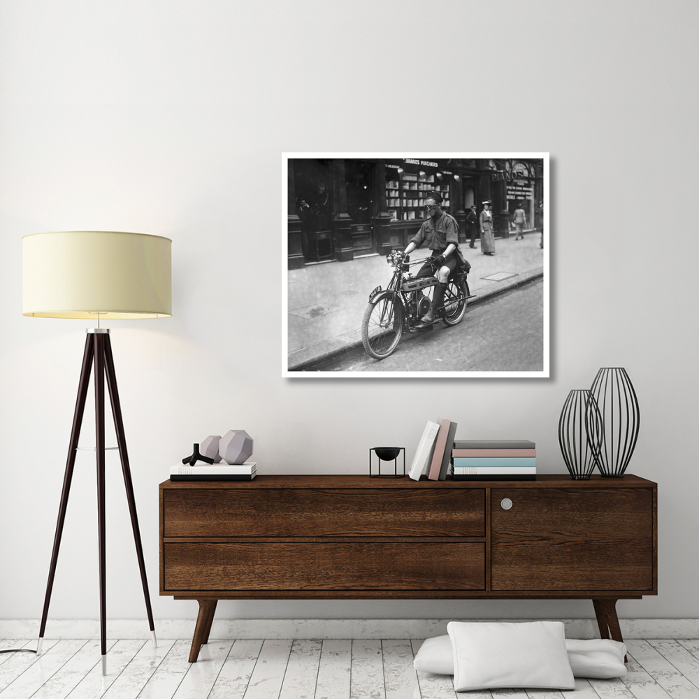 Boy Riding American Bike-Paper Art-46&quotx38.52"