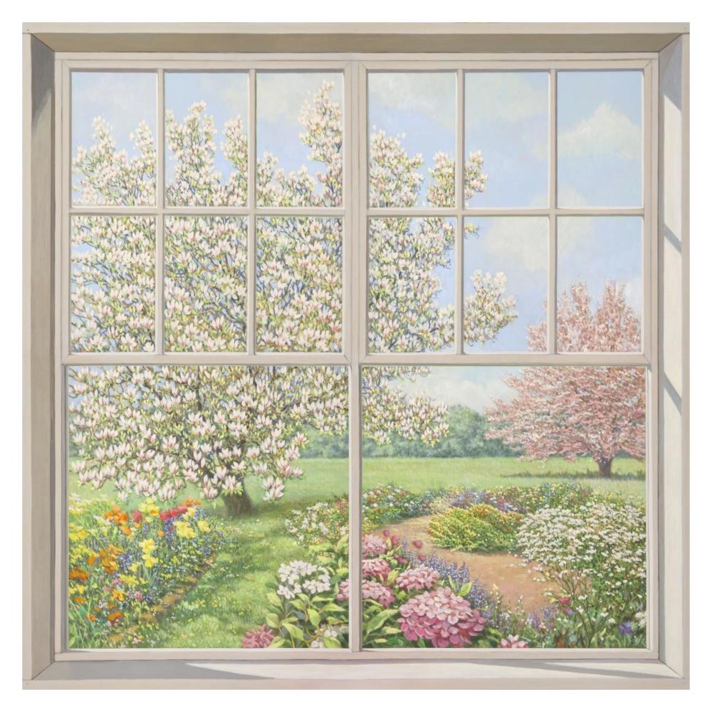 Finestra sul giardino-Paper Art-32"x32"