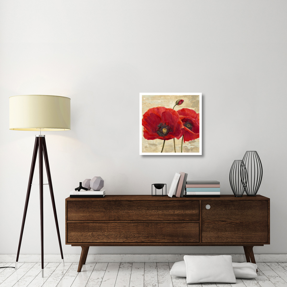 Red Poppies (detail II)-Paper Art-26&quotx26"