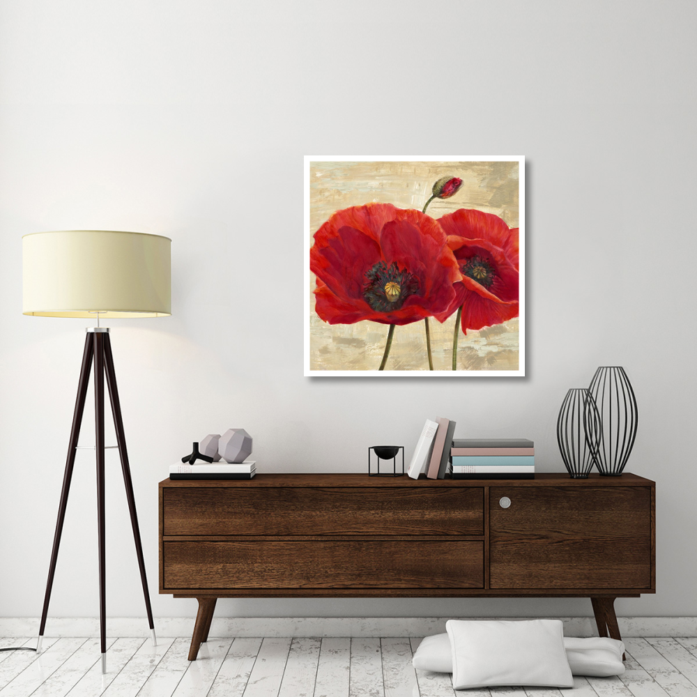 Red Poppies (detail II)-Paper Art-38&quotx38"