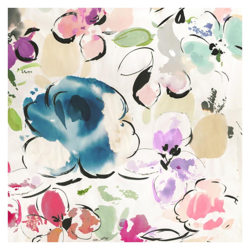 Floral Funk I-Paper Art-32"x32"