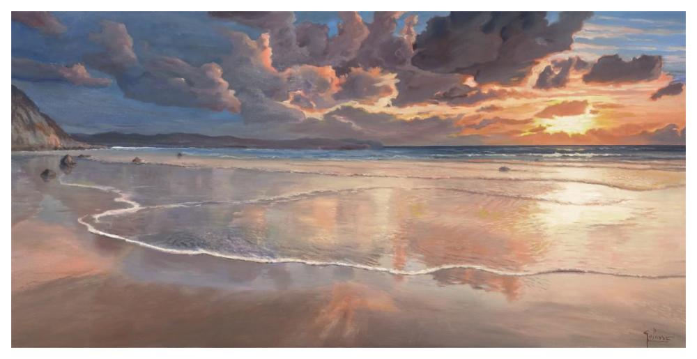 Alba sul mare-Paper Art-62"x32"