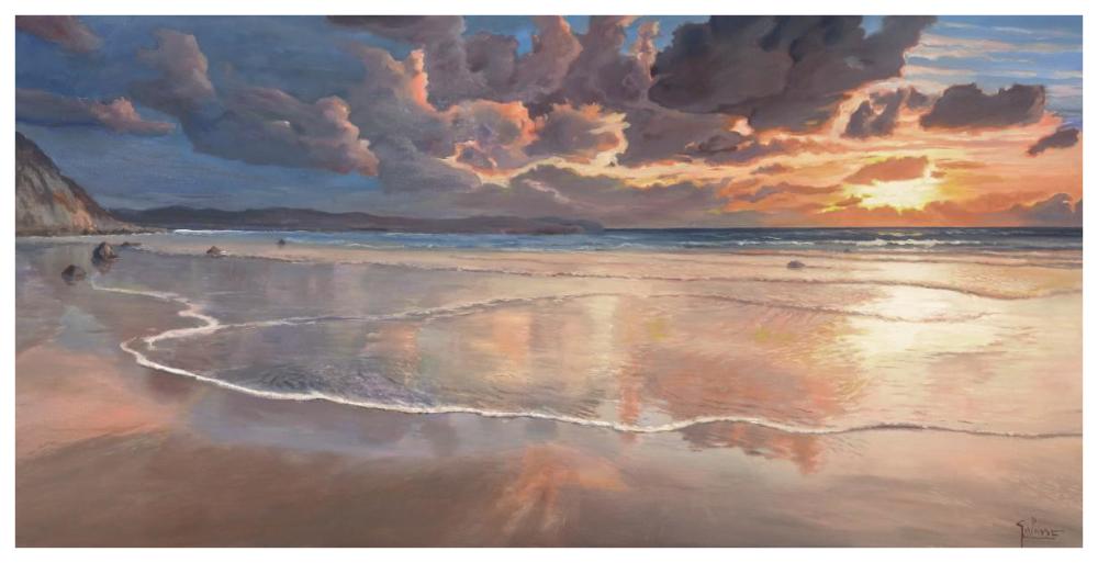 Alba sul mare-Paper Art-74"x38"