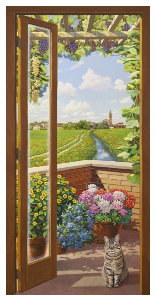 Finestra sulla campagna-Paper Art-26"x50"