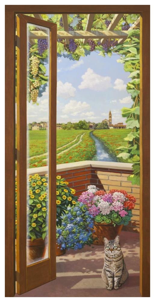 Finestra sulla campagna-Paper Art-32"x62"