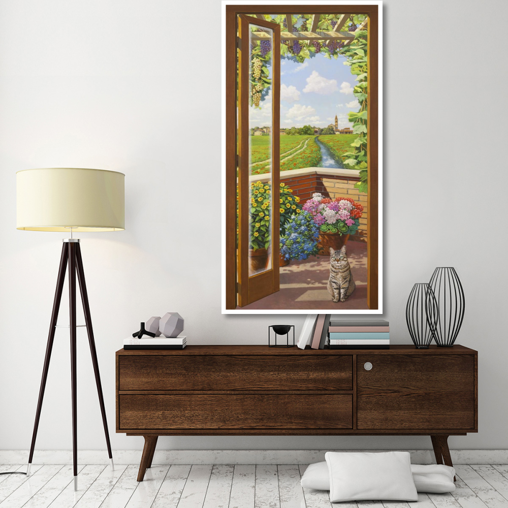 Finestra sulla campagna-Paper Art-38&quotx74"