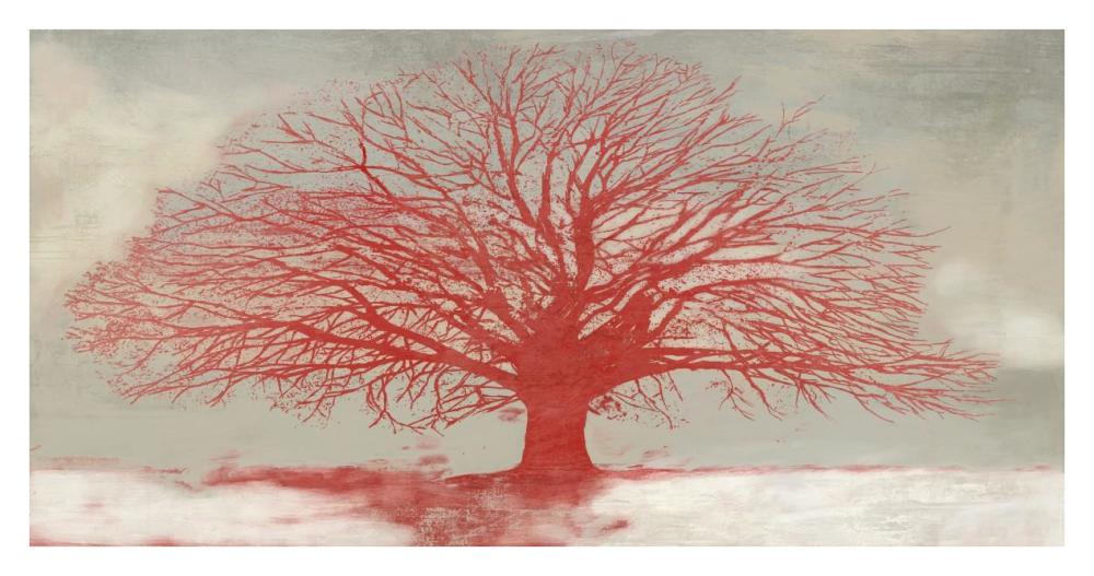 Red Tree-Paper Art-38"x20"